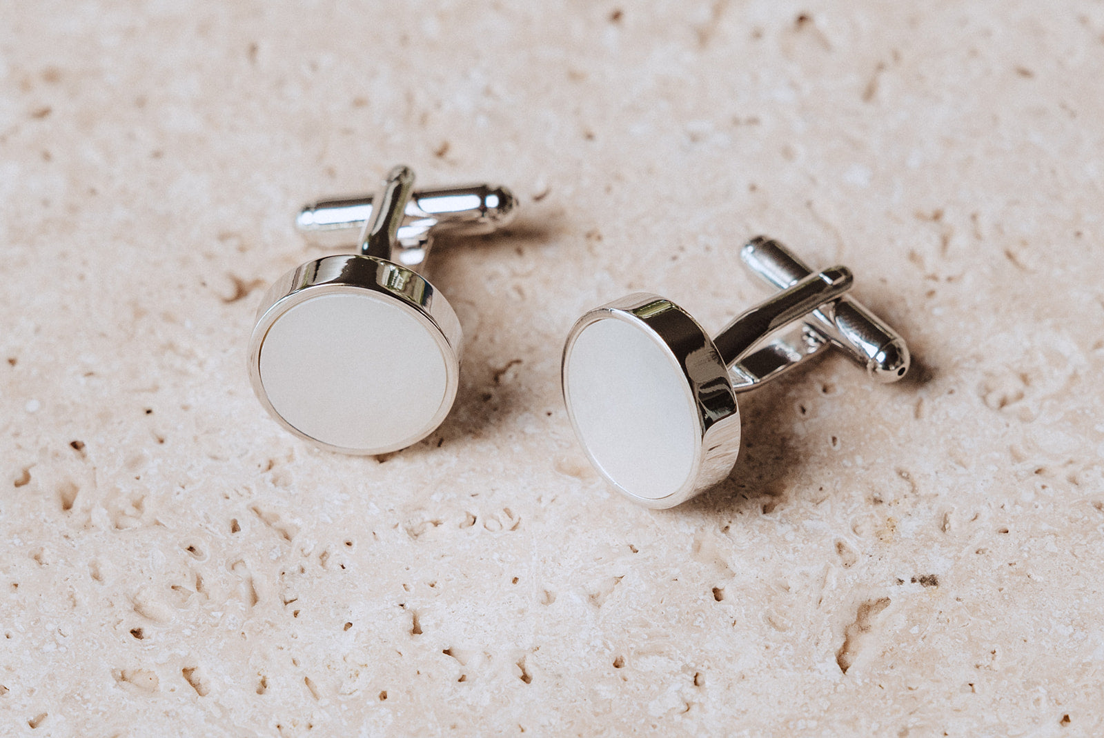 Cuff Links - Mother of Pearl (Silver)