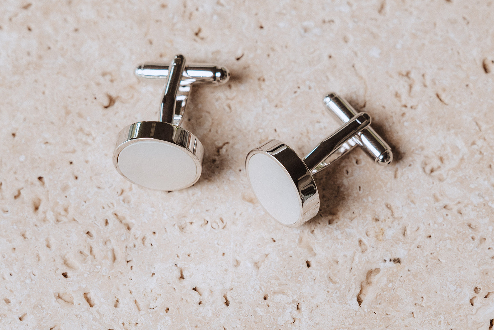 Cuff Links - Mother of Pearl (Silver)