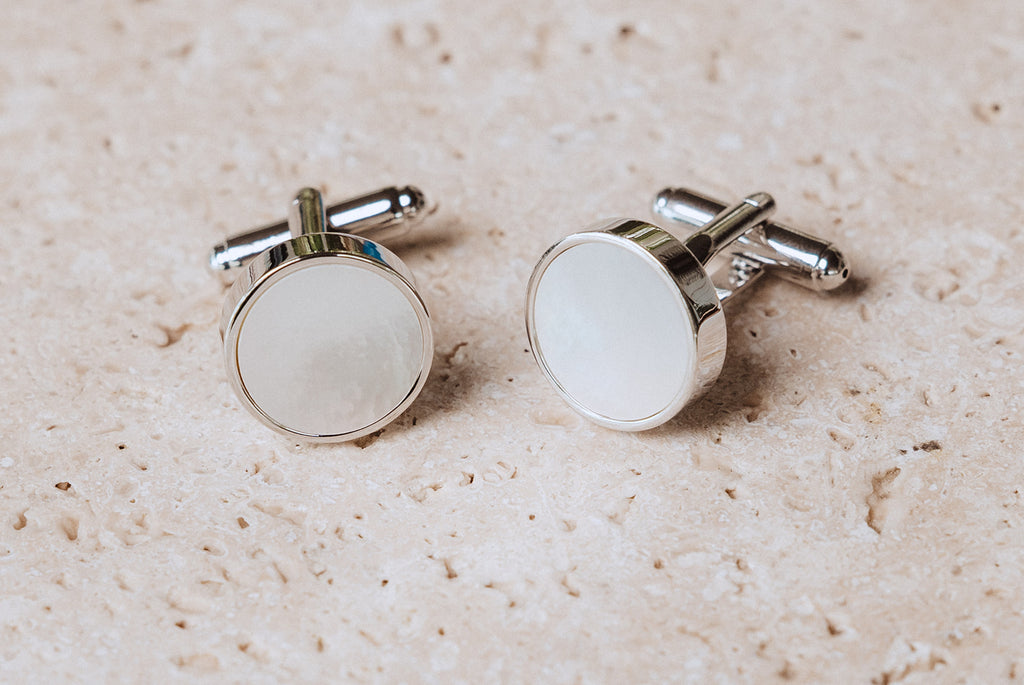 Cuff Links - Mother of Pearl (Silver)