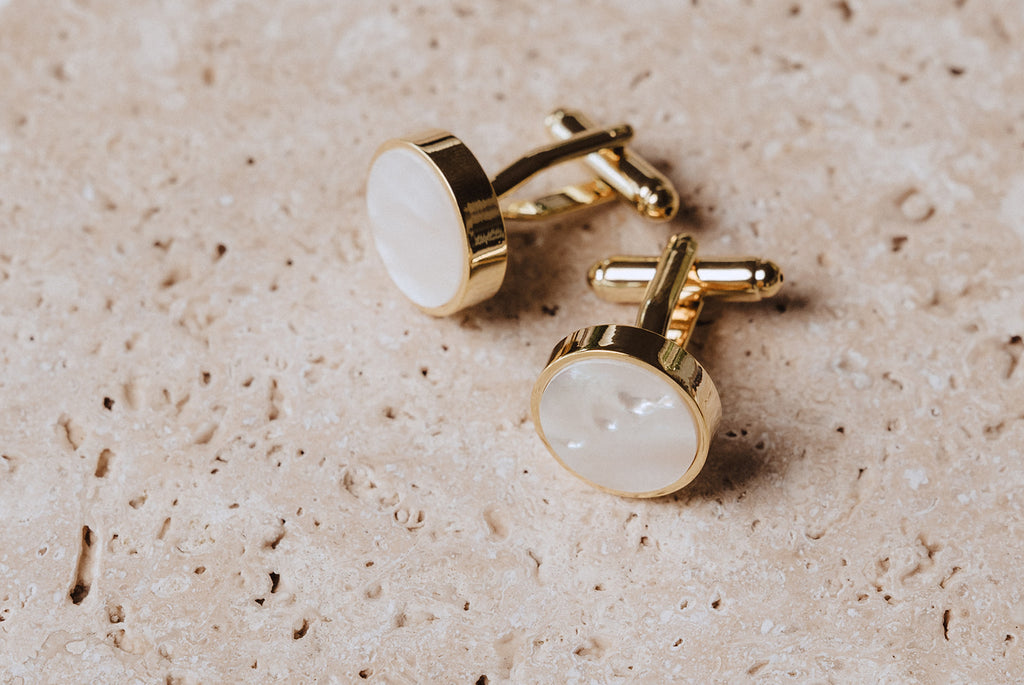 Cuff Links - Mother of Pearl (Gold)