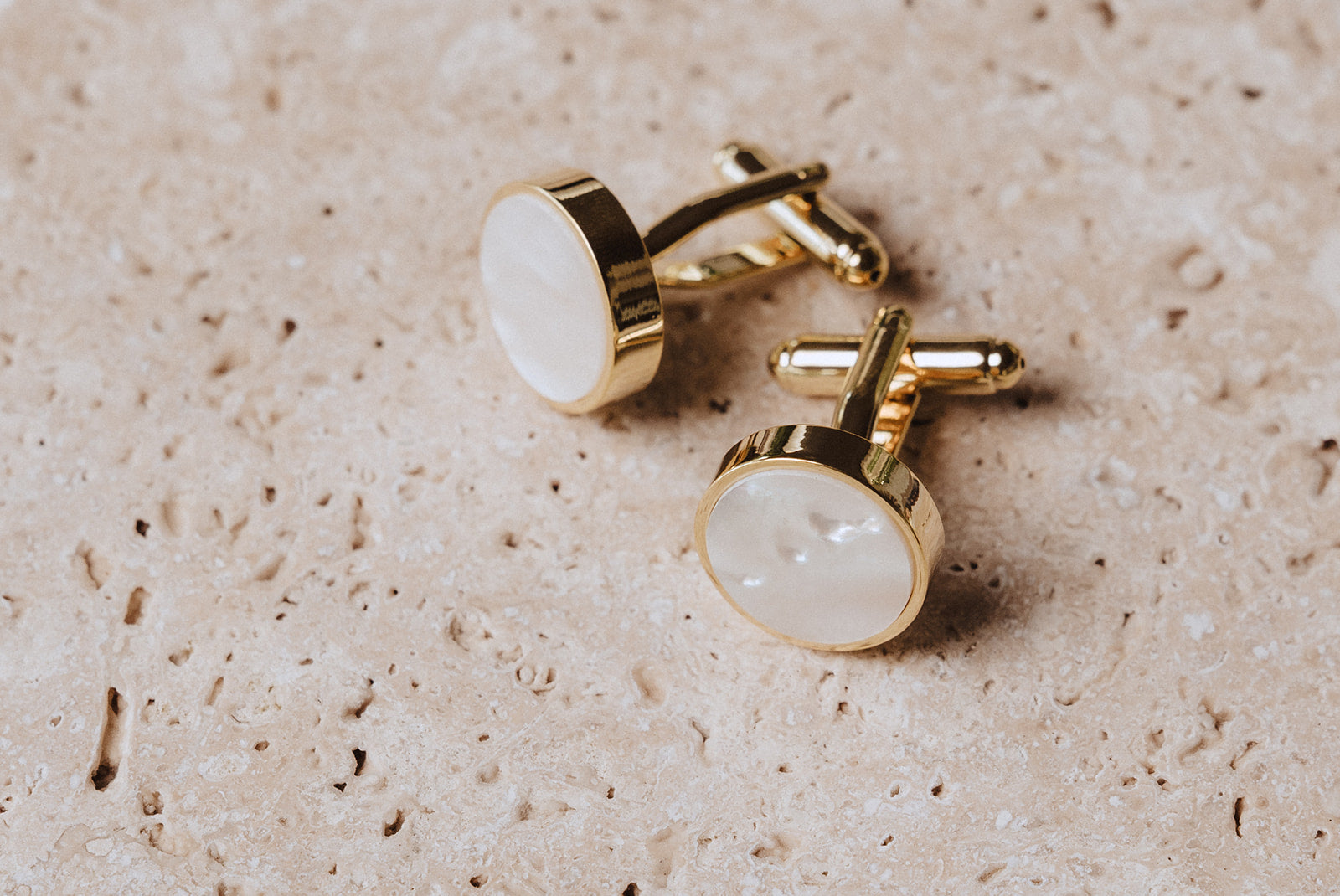 Cuff Links - Mother of Pearl (Gold)