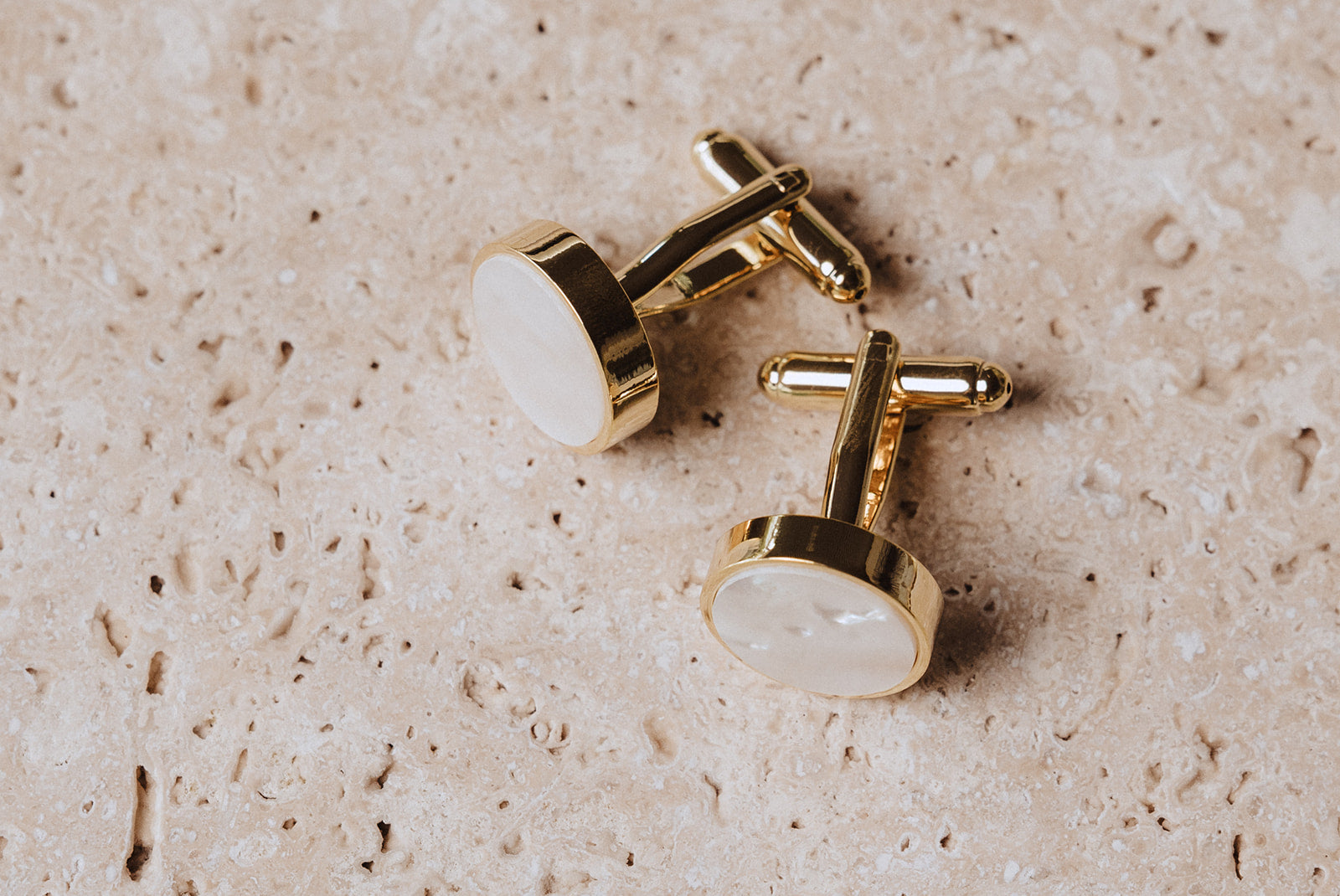 Cuff Links - Mother of Pearl (Gold)