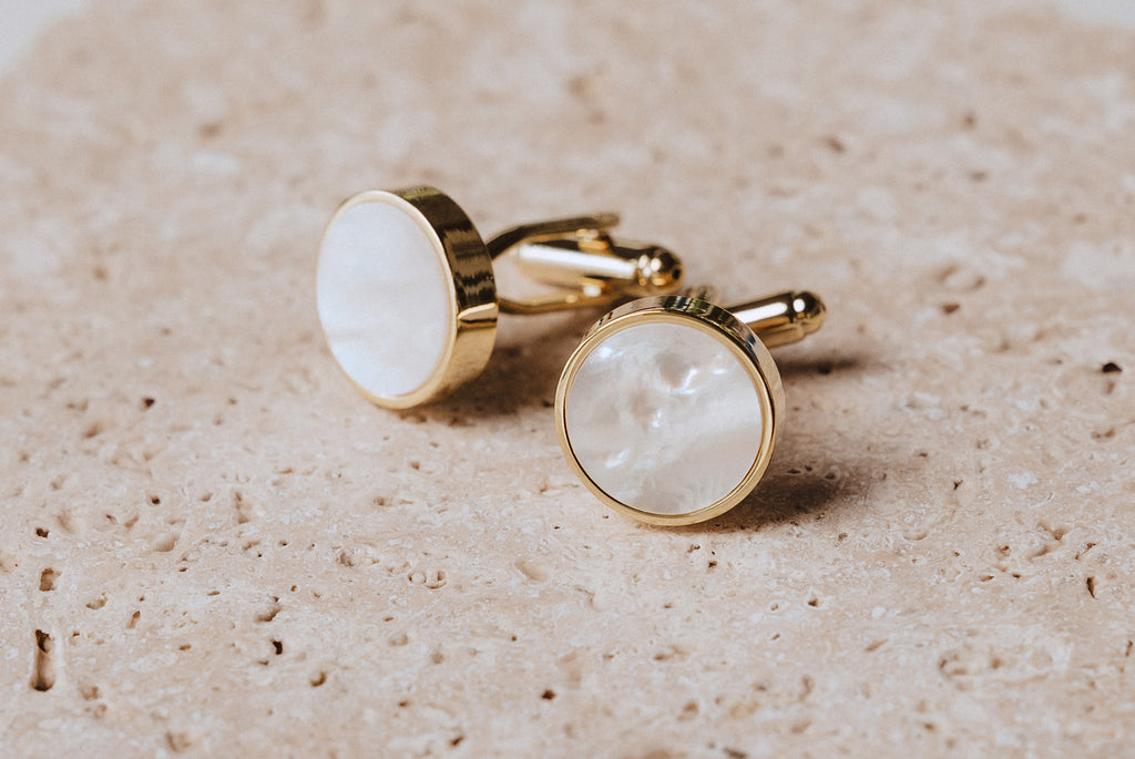 Cuff Links - Mother of Pearl (Gold)
