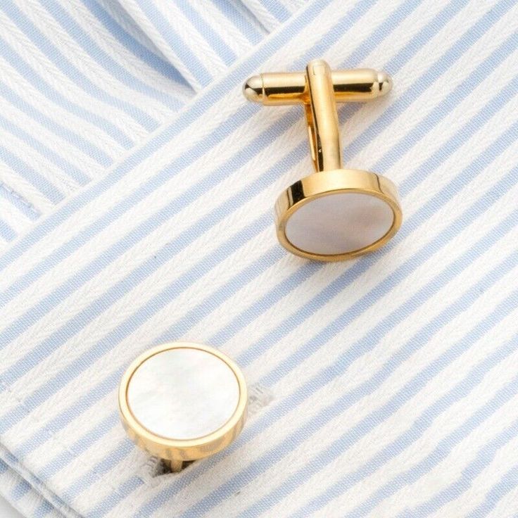 Cuff Links - Mother of Pearl (Gold)